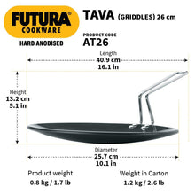 Load image into Gallery viewer, HAWKINS FUTURA HARD ANODISED ROTI TAWA, 26CM, 4.88MM AT26 - KOCHEN ESSENTIAL
