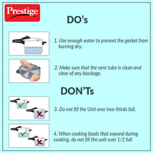 PRESTIGE NAKSHATRA ALUMINIUM PRESSURE COOKER - 5 LITRES - KOCHEN ESSENTIAL