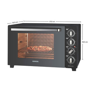 BOROSIL PRIMA 60 L OTG, WITH MOTORISED ROTISSERIE AND CONVECTION, 2000W, 12 STAGE HEAT SELECTION, BLACK - KOCHEN ESSENTIAL