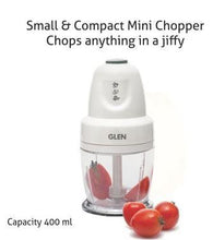 Load image into Gallery viewer, GLEN  MINI VEGETABLE CHOPPER, ELECTRIC CHOPPER, WHITE, 250 WATTS - KOCHEN ESSENTIAL
