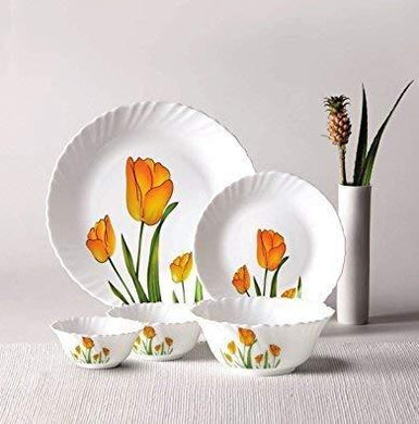 LAOPALA OPALWARE DIVA CLASSIQUE DINNER SET , 27 PCS , TULIP PASSION - KOCHEN ESSENTIAL