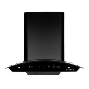 Faber 60 cm 1200 m³/hr Auto-Clean curved glass Kitchen Chimney (HOOD SUNNY HC SC BK 60, Filterless technology, Motion Sensor & Touch Control, Black)