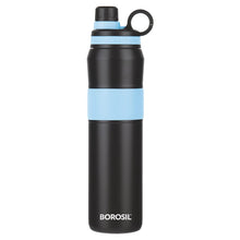 Load image into Gallery viewer, Borosil Hydra Thirst Burst Fuchsia Water Bottle, Stainless Steel Water Bottles, Vacuum Insulated Flask Bottles, 800 ml, Black &amp; Pink
