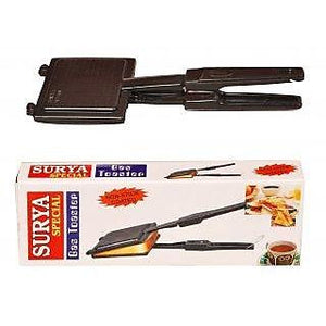 SURYA SPECIAL GAS TOASTER SMALL SANDWICH MAKER NON-STICK COATING, BLACK - KOCHEN ESSENTIAL