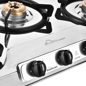 SUNFLAME OPTRA 3 BURNER GAS STOVE, SS - KOCHEN ESSENTIAL