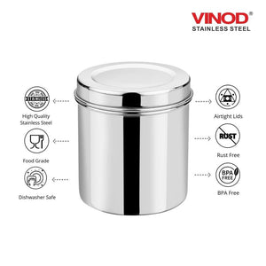 Vinod Stainless Steel Airtight Deep Dabba set of 4 pieces - KOCHEN ESSENTIAL