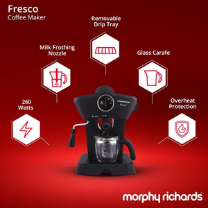 MORPHY RICHARDS FRESCO 800-WATT 4-CUPS ESPRESSO COFFEE MAKER (BLACK) - KOCHEN ESSENTIAL