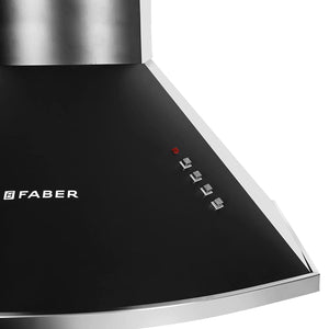 Faber 60 cm 1000 m³/HR Pyramid Kitchen Chimney (HOOD CLASS PRO PB BK LTW 60, Baffle Filters,Black)
