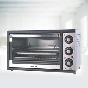 BOROSIL PRIMA 25 LITRE OTG WITH MOTORISED ROTISSERIE AND CONVECTION, 1500 W, BLACK - KOCHEN ESSENTIAL