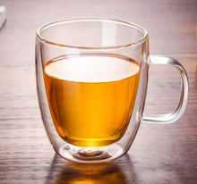Load image into Gallery viewer, Double Wall Borosilicate Glass Coffee Mug 300 ml || Perfect for Cappuccino, Tea, Latte, Hot Beverage (Transparent) - 1 Piece
