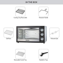 Load image into Gallery viewer, BOROSIL PRO 42 LITRE OTG, WITH MOTORISED ROTISSERIE AND CONVECTION, 2000 W, BLACK - KOCHEN ESSENTIAL
