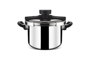 Stahl Triply Stainless Steel Versatile Cooker with Steel and Glass Lid, 9415, 5 L - KOCHEN ESSENTIAL