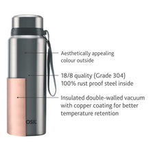 Load image into Gallery viewer, Borosil - Stainless Steel Hydra Natural - Vacuum Insulated Flask Water Bottle, 750ML
