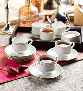 CLAY CRAFT CUP SAUCER SET, 12 PEICES - KOCHEN ESSENTIAL