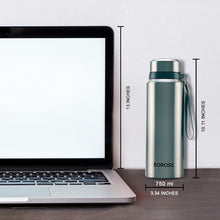 Load image into Gallery viewer, Borosil - Stainless Steel Hydra Natural - Vacuum Insulated Flask Water Bottle, 750ML
