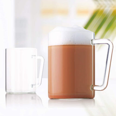 BOROSIL VISION BEER MUG SET OF 2 CLASSIC GRANDE, SET OF 2, TRANSPARENT - KOCHEN ESSENTIAL