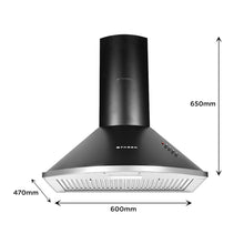 Load image into Gallery viewer, Faber 60 cm 1000 m³/HR Pyramid Kitchen Chimney (HOOD CLASS PRO PB BK LTW 60, Baffle Filters,Black)
