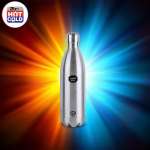 Cello Swift Stainless Steel Double Walled Hot and Cold Flask, 750ml, Silver