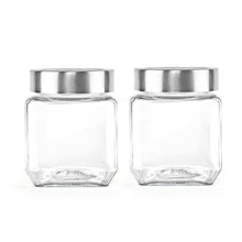 Load image into Gallery viewer, Cello Qube Toughened Glass Jars 580 Ml, Set of 2, Clear
