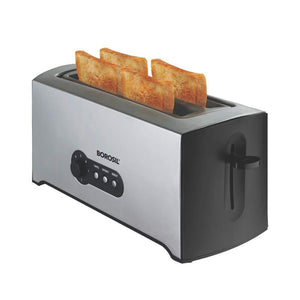 BOROSIL KRISPY 4 SLICE JUMBO POP UP TOASTER, BLACK - KOCHEN ESSENTIAL