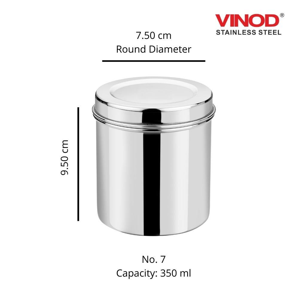 Vinod Stainless Steel Airtight Deep Dabba set of 6 pieces - KOCHEN ESSENTIAL