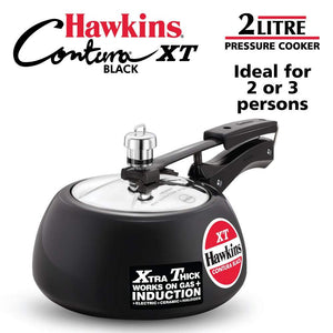 HAWKINS HAWKINS CONTURA BLACK XT PRESSURE COOKER  INDUCTION BOTTOM PRESSURE COOKER  (HARD ANODIZED) - KOCHEN ESSENTIAL