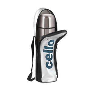 Cello Flip Style Stainless Steel Bottle, 350ml, Silver