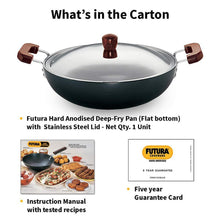 Load image into Gallery viewer, HAWKINS FUTURA HARD ANODIZED KADHAI 7.5 LITRES WITH STEEL LID, AD75S - KOCHEN ESSENTIAL
