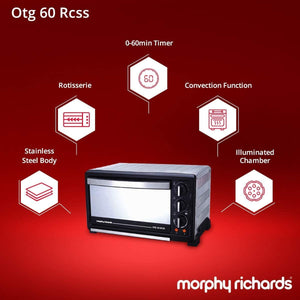 MORPHY RICHARDS OTG, OVEN TOASTER GRILL 60 LITRES, RCSS 60 L OTG, BLACK - KOCHEN ESSENTIAL