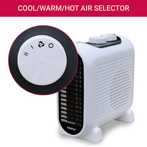 Inalsa Electric Fan Heater Hotty - 2000 Watts Variable Temperature Control Cool/Warm/Hot Air Selector | Over Heat Protection | ISI Certification, White
