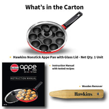 Load image into Gallery viewer, HAWKINS NONSTICK APPE PAN WITH GLASS LID, 12 CRATERS, 22CM (NAPE22G) - KOCHEN ESSENTIAL
