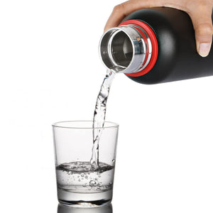Cello Duro Tuff Steel Series- Kent Double Walled Stainless Steel Water Bottle with Durable DTP Coating, 900ml, Black
