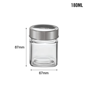 Cello Qube Fresh Glass Storage Jar, Air Tight, See-Through Lid, Clear, Set of 6 (180 ml Each)