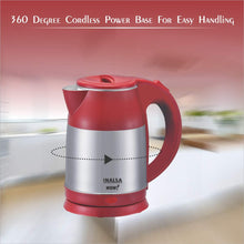 Load image into Gallery viewer, INALSA Electric Kettle WOW-1500W with 360° Cordless Base, Boil Dry Protection &amp; Auto-Shut Off| Dual Finish Body &amp; Concealed Heating Element| In-Built Filter Sieve, Hinged Lid &amp; 1.8L, (Grey/Red)
