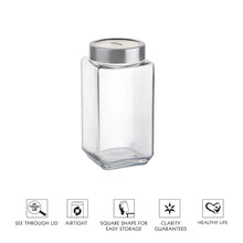 Load image into Gallery viewer, Cello Qube Fresh Glass Storage Jar, Air Tight, See-Through Lid, Clear, 1000 ml
