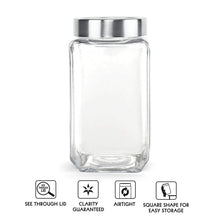 Load image into Gallery viewer, Cello Qube Fresh Glass Storage Jar, Air Tight, See-Through Lid, Clear, 2250 ml
