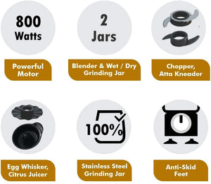 INALSA FOOD PROCESSOR VERVE, 800 WATTS - KOCHEN ESSENTIAL