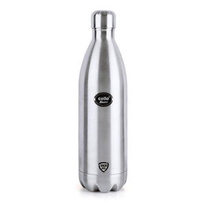 Cello Swift Stainless Steel Double Walled Hot and Cold Flask, 350ml, Silver