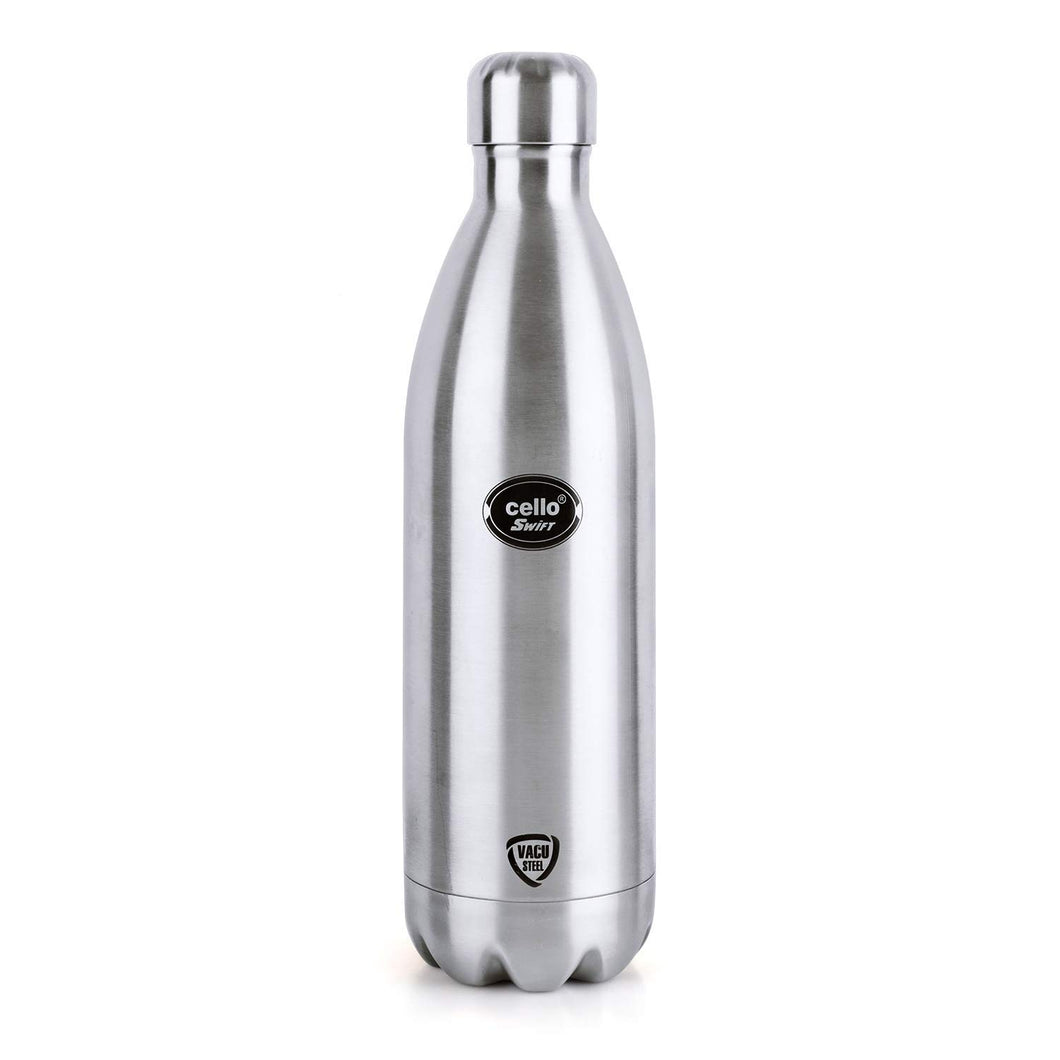 Cello Swift Stainless Steel Double Walled Hot and Cold Flask, 350ml, Silver