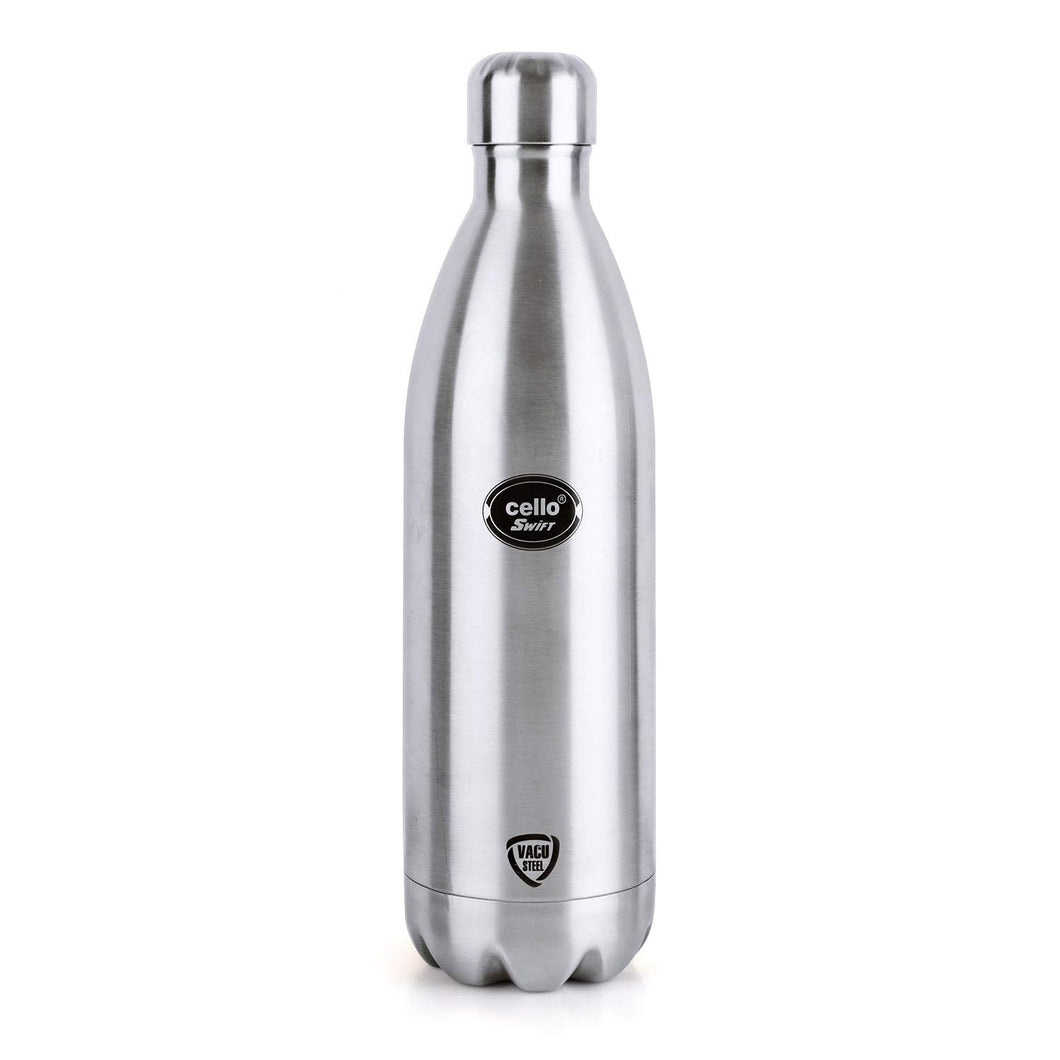 Cello Swift Stainless Steel Double Walled Hot and Cold Flask, 500ml, Silver