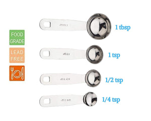 LAKSHITA STEEL MEASURING SPOONS, SET OF 4 - KOCHEN ESSENTIAL