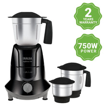 Load image into Gallery viewer, INALSA Mixer Grinder 750Watt- MaxxBlend 750 with 3 Stainless Steel Jars (For Dry Grinding, Wet Grinding, Chutneys, (Black/ Grey) - KOCHEN ESSENTIAL
