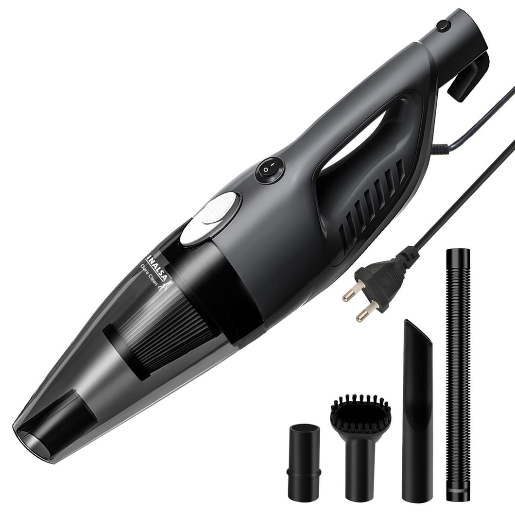 INALSA Vaccum Cleaner Handheld 800W High Powerful Motor- Dura Clean with HEPA Filtration & Strong Powerful 16KPA Suction| Lightweight, Compact & Durable Body|Includes Multiple Accessories,(Grey/Black)