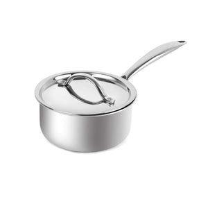 Cello Induction Base Tri-Ply Sauce Pan with Stainless Steel Lid, 2.2 Litre, 18cm - KOCHEN ESSENTIAL