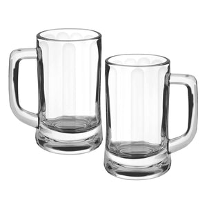 Treo By Milton Munich Cool Glass Beer Mug set of 2, 359 ml Each, Transparent