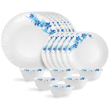 Load image into Gallery viewer, Cello Opalware Dazzle Blue Swirl Dinner Set, 18Pcs, White

