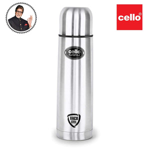 Cello Flip Style Stainless Steel Bottle, 350ml, Silver