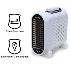 Inalsa Electric Fan Heater Hotty - 2000 Watts Variable Temperature Control Cool/Warm/Hot Air Selector | Over Heat Protection | ISI Certification, White