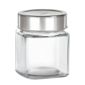 Cello Qube Fresh Glass Storage Jar, Air Tight, See-Through Lid, Clear, Set of 6 (180 ml Each)