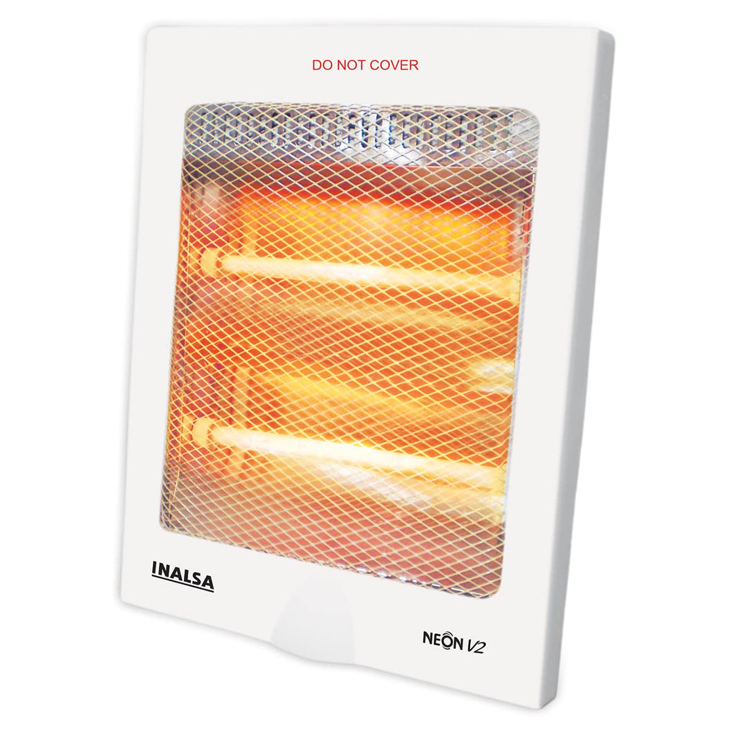 INALSA Room Heater for home Neon V2 With 800 Watt Power |Cool Touch Body| 2 Heating Rods With Grill Protection| Safety Tip Over Switch| Noiseless Room Heater |ISI Certified